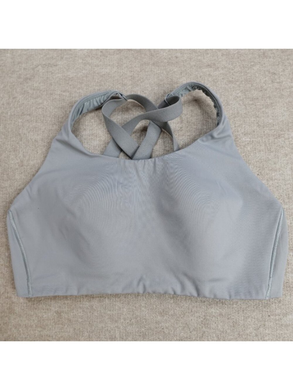 Lululemon Women's Sports Bra 36D Gray Solid Racerback Energy High Support